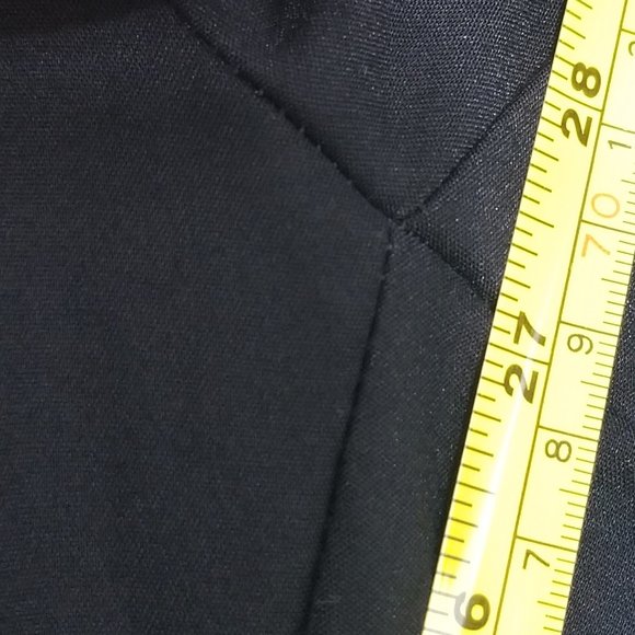 Vero Moda | Black Flocked Tuxedo Stripe Side Dress Pants Straight Ankle Leg M - Picture 10 of 13